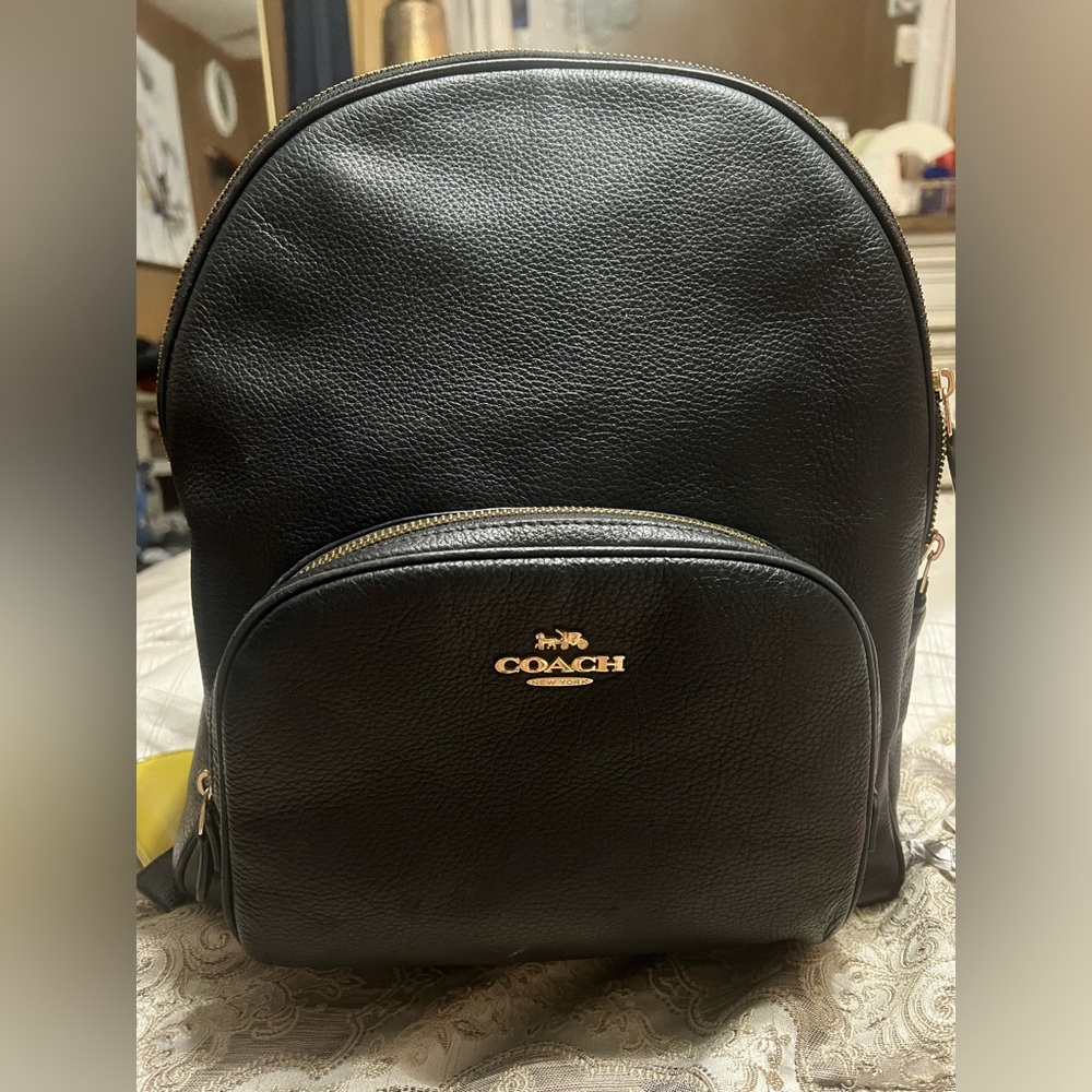 Large Coach Black Pebbled Leather Women’s Backpack